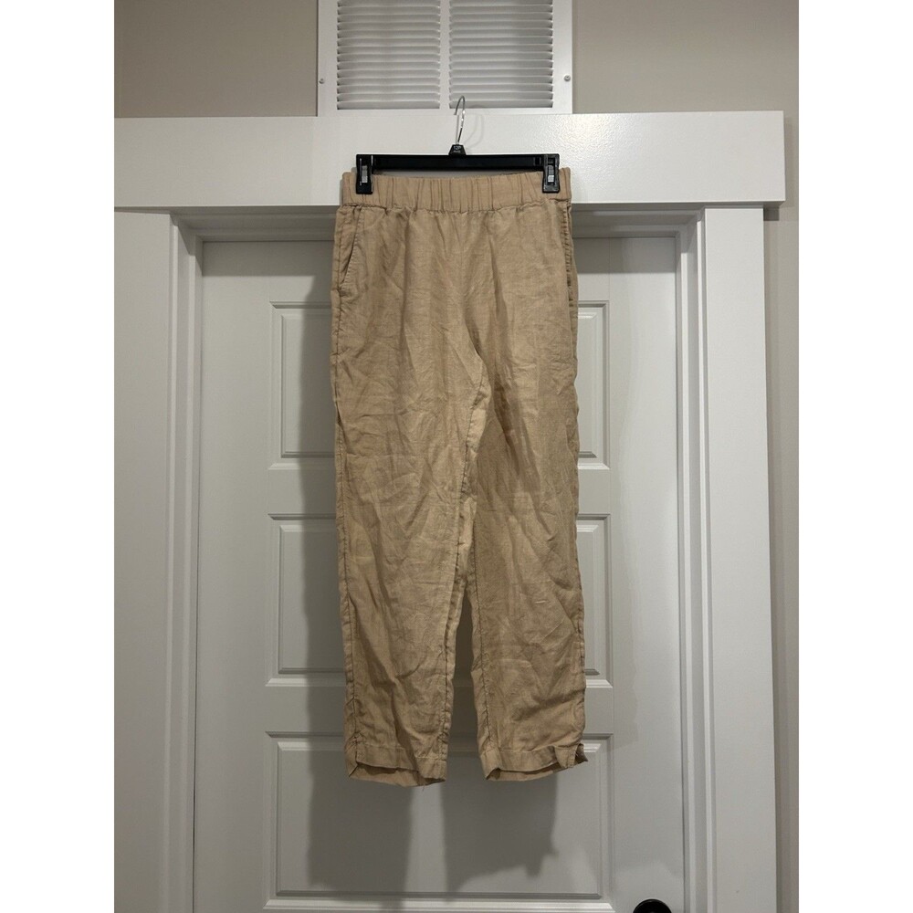Haven Well Within Tab Beige Linen Wide Leg Pants Size XS Minimalist Beach Preppy
